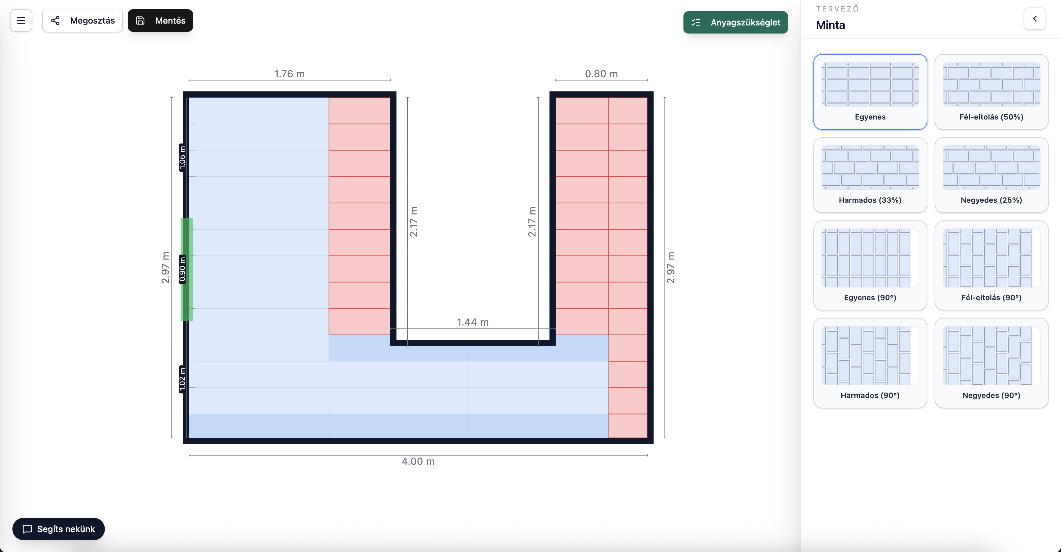Mozaik tervező asztali nézet